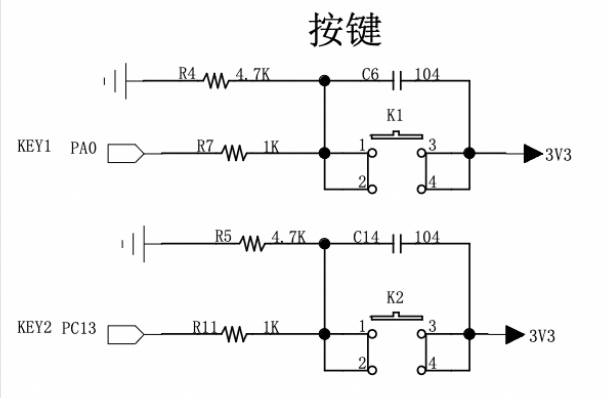 按钮原理图